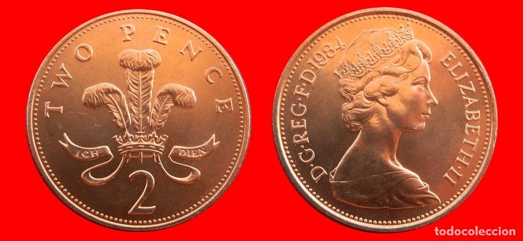 Monedas antiguas de Europa: 2 PENIQUES PENCE 1984 SIN CIRCULAR PROOF PROCEDENTE DE BLISTER INGLATERRA REINO UNIDO-9826SC