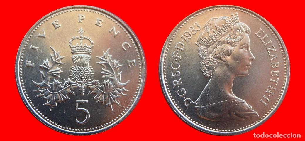 Monedas antiguas de Europa: 5 PENIQUES PENCE 1983 SIN CIRCULAR PROCEDENTE DE BLISTER INGLATERRA REINO UNIDO-9827SC