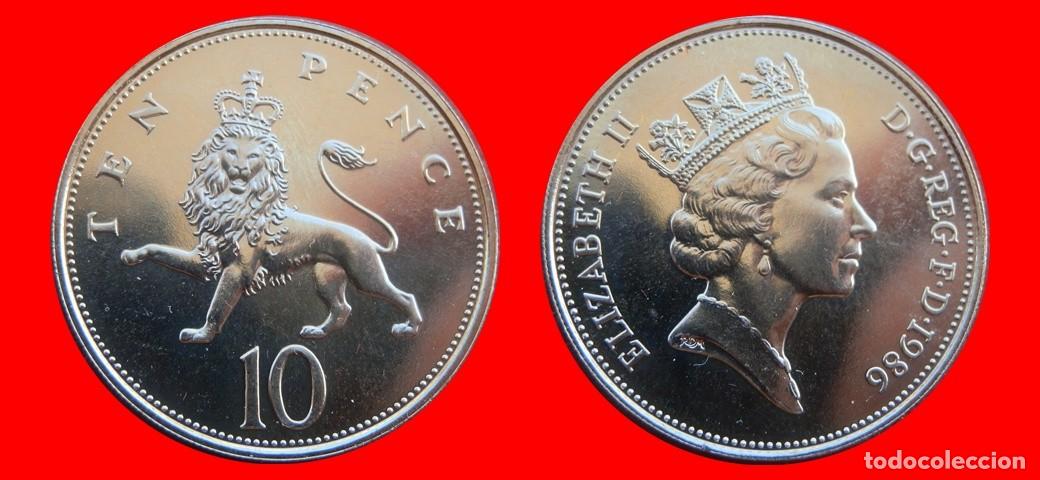 Monedas antiguas de Europa: 10 PENIQUES PENCE 1985 SIN CIRCULAR PROCEDENTE DE BLISTER INGLATERRA REINO UNIDO-9832SC