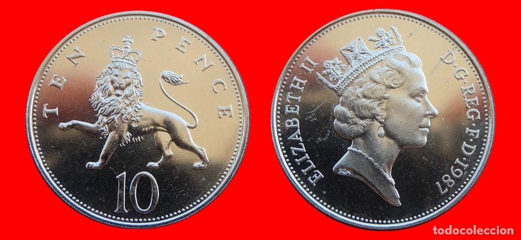 Monedas antiguas de Europa: 10 PENIQUES PENCE 1987 SIN CIRCULAR PROCEDENTE DE BLISTER INGLATERRA REINO UNIDO-9834SC