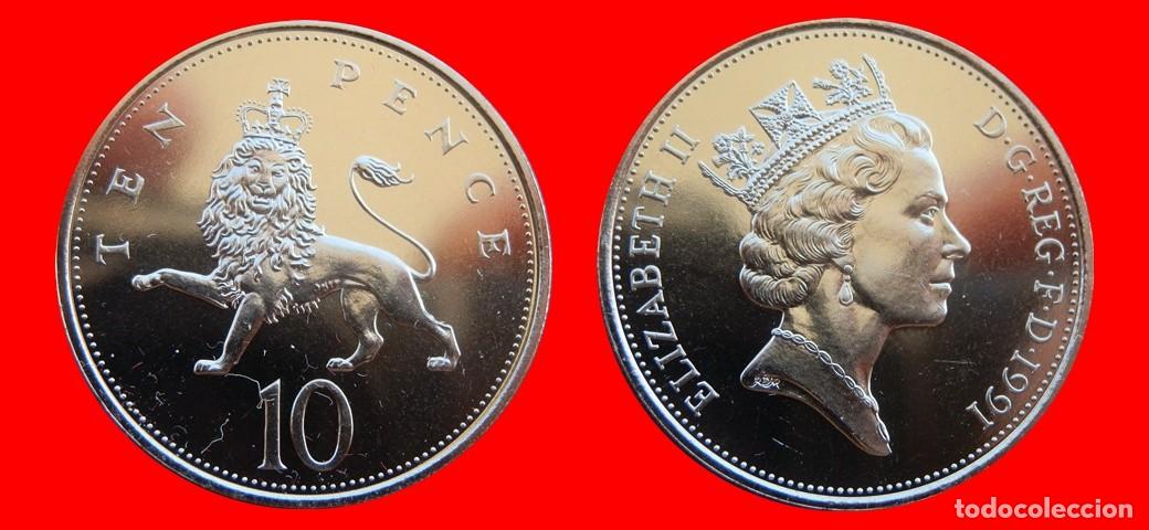 Monedas antiguas de Europa: 10 PENIQUES PENCE 1991 SIN CIRCULAR PROCEDENTE DE BLISTER INGLATERRA REINO UNIDO-9838SC
