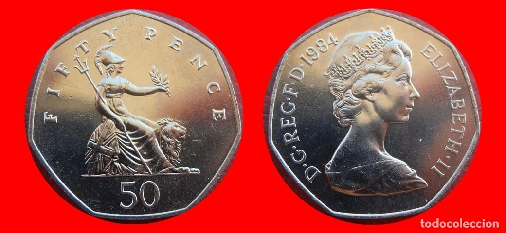 Monedas antiguas de Europa: 50 PENIQUES PENCE 1984 SIN CIRCULAR PROCEDENTE DE BLISTER INGLATERRA REINO UNIDO-9842SC