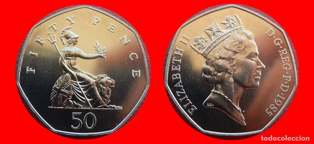 Monedas antiguas de Europa: 50 PENIQUES PENCE 1985 SIN CIRCULAR PROCEDENTE DE BLISTER INGLATERRA REINO UNIDO-9843SC