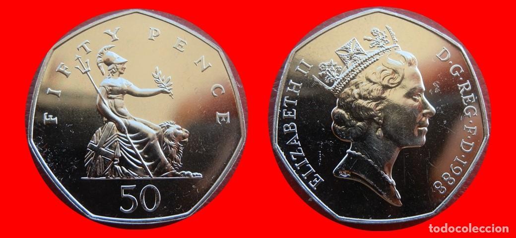 Monedas antiguas de Europa: 50 PENIQUES PENCE 1988 SIN CIRCULAR PROCEDENTE DE BLISTER INGLATERRA REINO UNIDO-9846SC