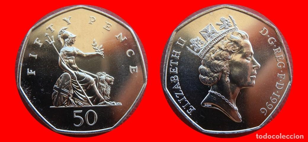 Monedas antiguas de Europa: 50 PENIQUES PENCE 1996 SIN CIRCULAR PROCEDENTE DE BLISTER INGLATERRA REINO UNIDO-9851SC
