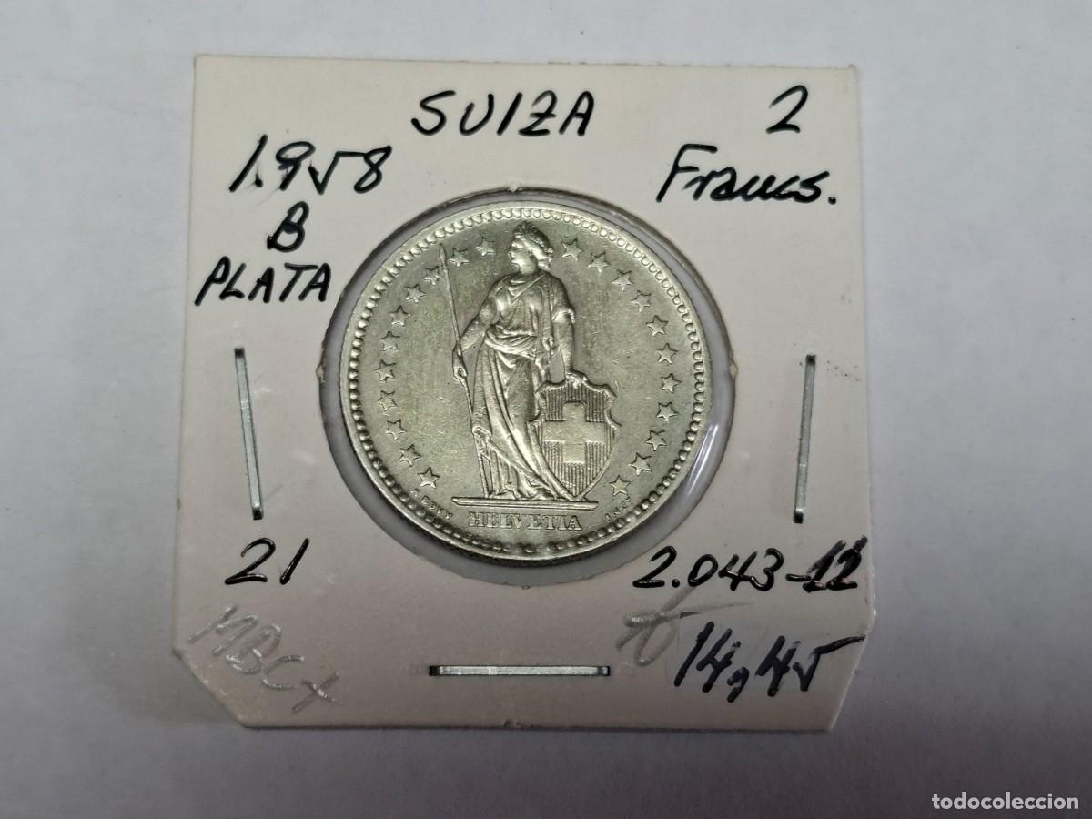 Monedas antiguas de Europa: 2 FRANCOS de PLATA de 1958 B KM 21 SUIZA en MBC+