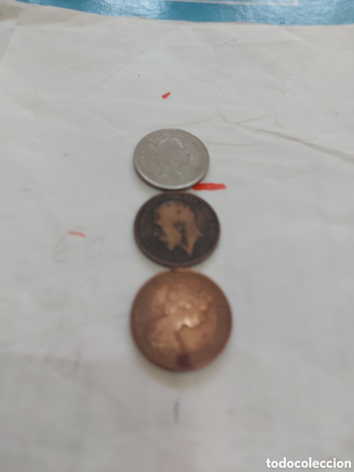 Monedas antiguas de Europa: 3 monedas de England an - Foto 1