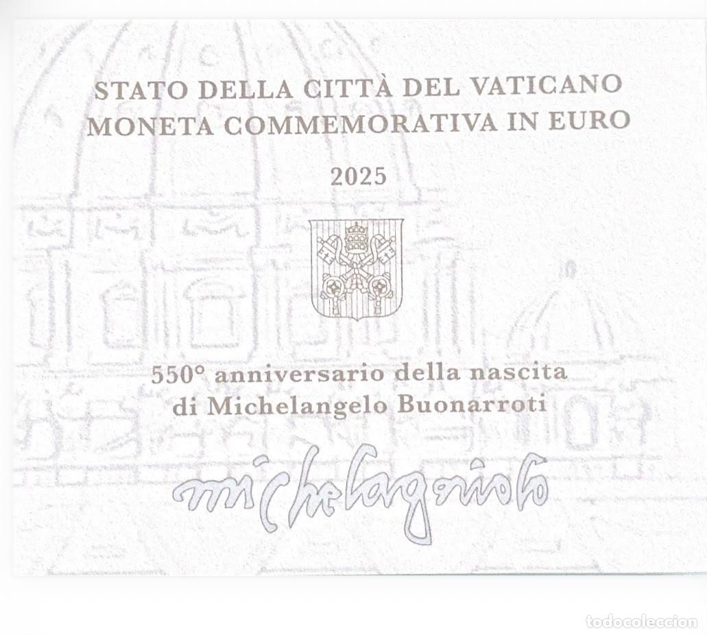 Monedas antiguas de Europa: Vaticano 2025 Miguel Angel 2 euros