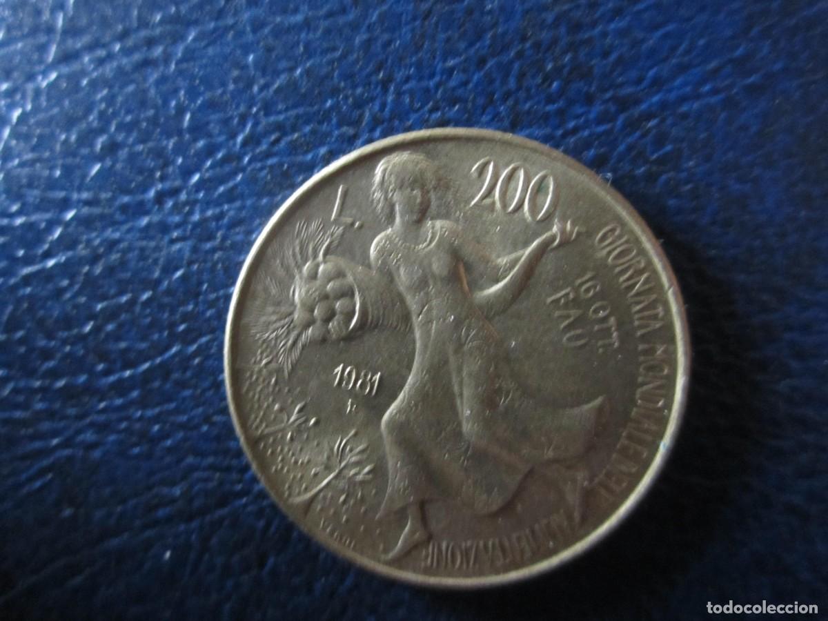 Monedas antiguas de Europa: Italia 200 Liras 1981 D&iacute;a Mundial de la Alimentaci&oacute;n