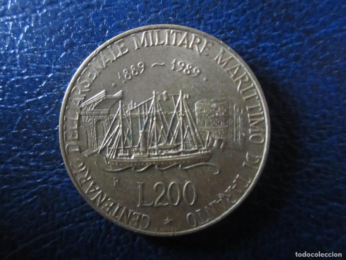 Monedas antiguas de Europa: Italia 200 Liras 1989 Academia Militar de Taranto