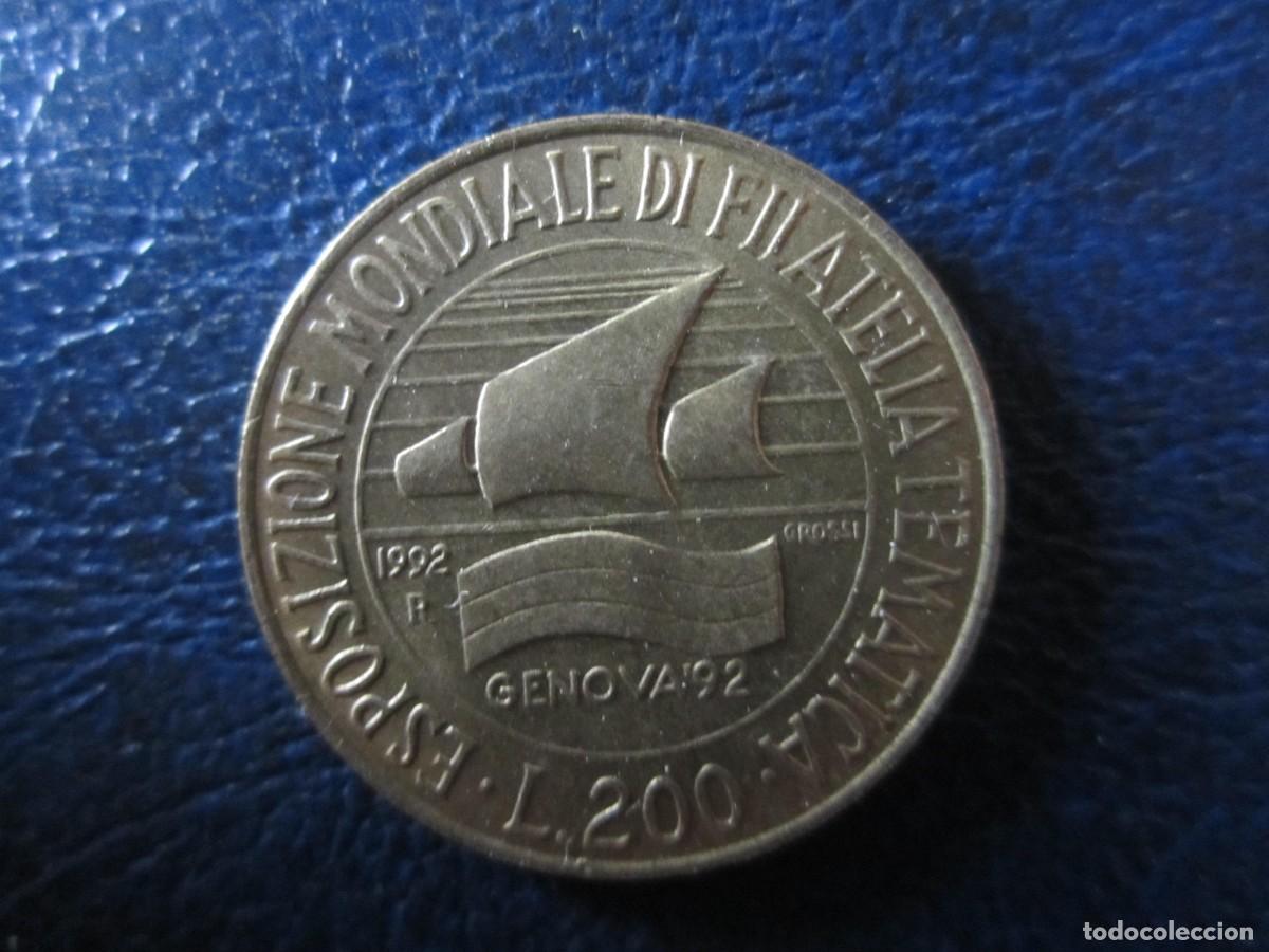 Monedas antiguas de Europa: Italia 200 Liras 1992 Exposici&oacute;n de Filatelia G&eacute;nova
