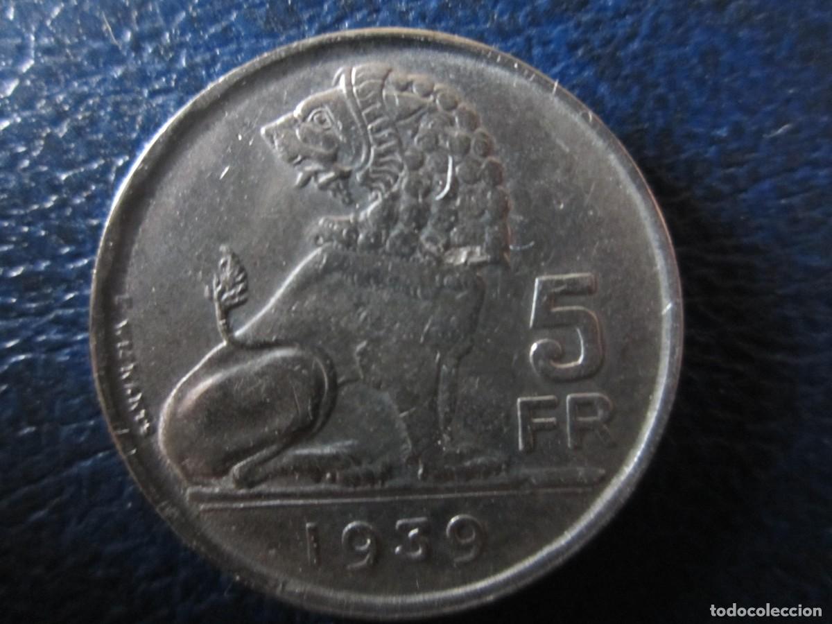 Monedas antiguas de Europa: B&eacute;lgica 5 Francos 1939 Belgi&euml; - Belgique