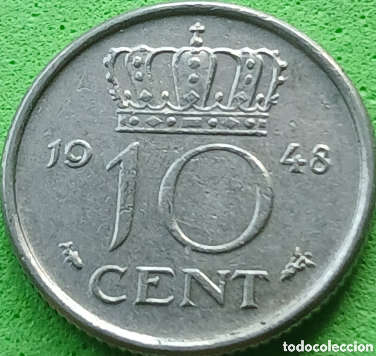 Monedas antiguas de Europa: Pa&iacute;ses Bajos 10 cent 1948 km#177