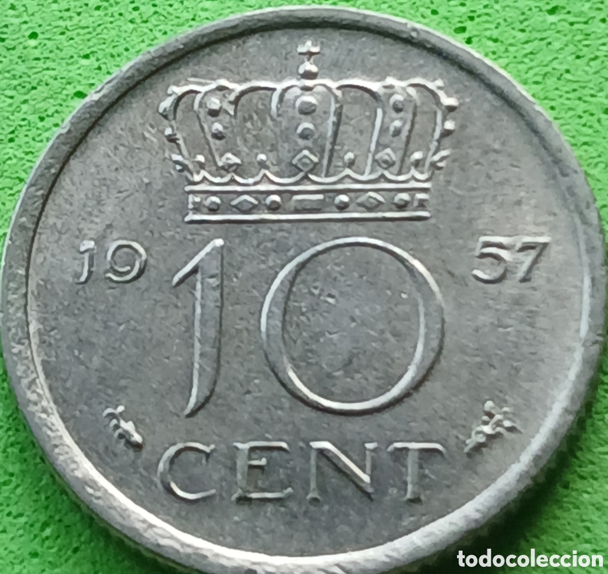 Monedas antiguas de Europa: Pa&iacute;ses Bajos 10 cent 1957 km#183