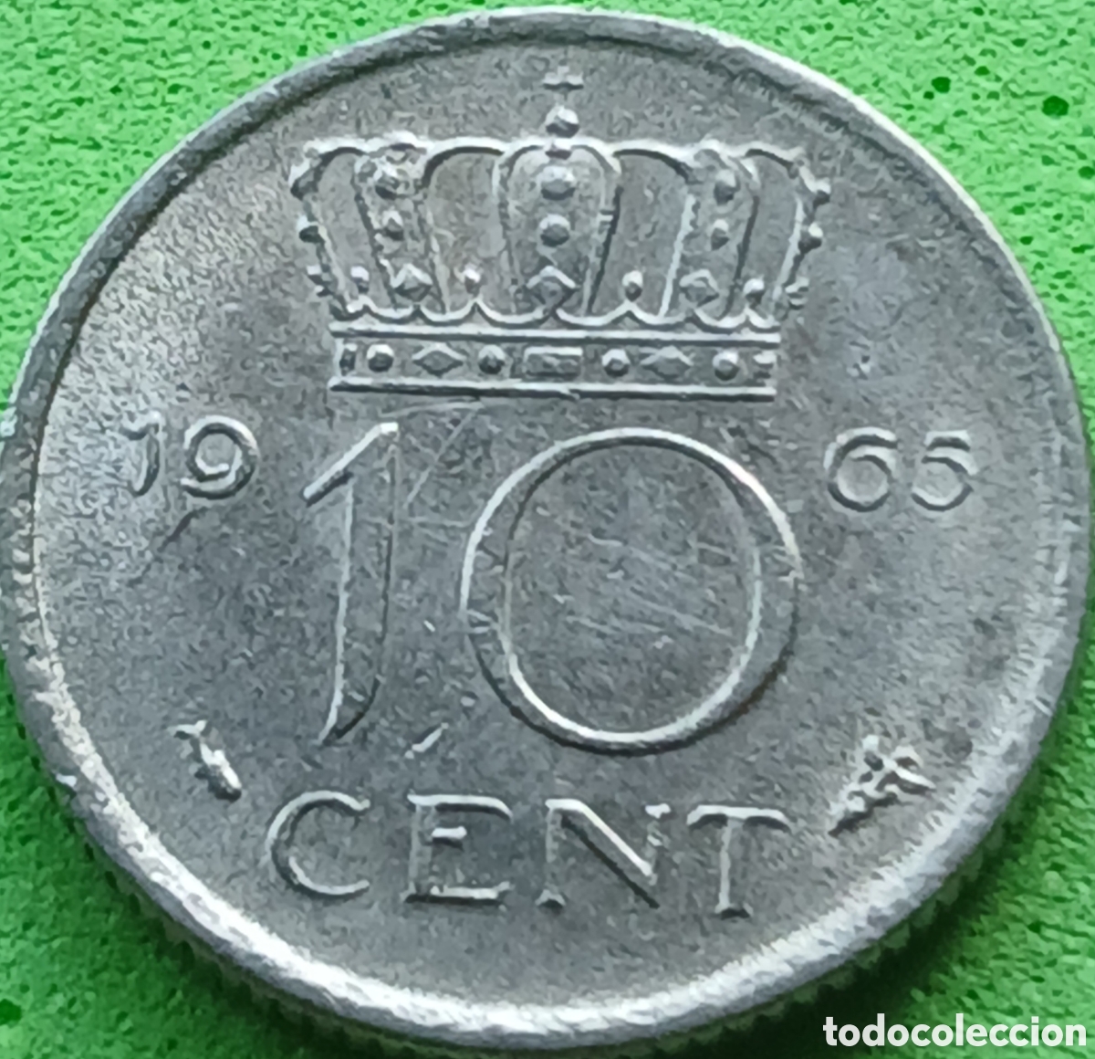 Monedas antiguas de Europa: Pa&iacute;ses Bajos 10 cent 1965 km#182