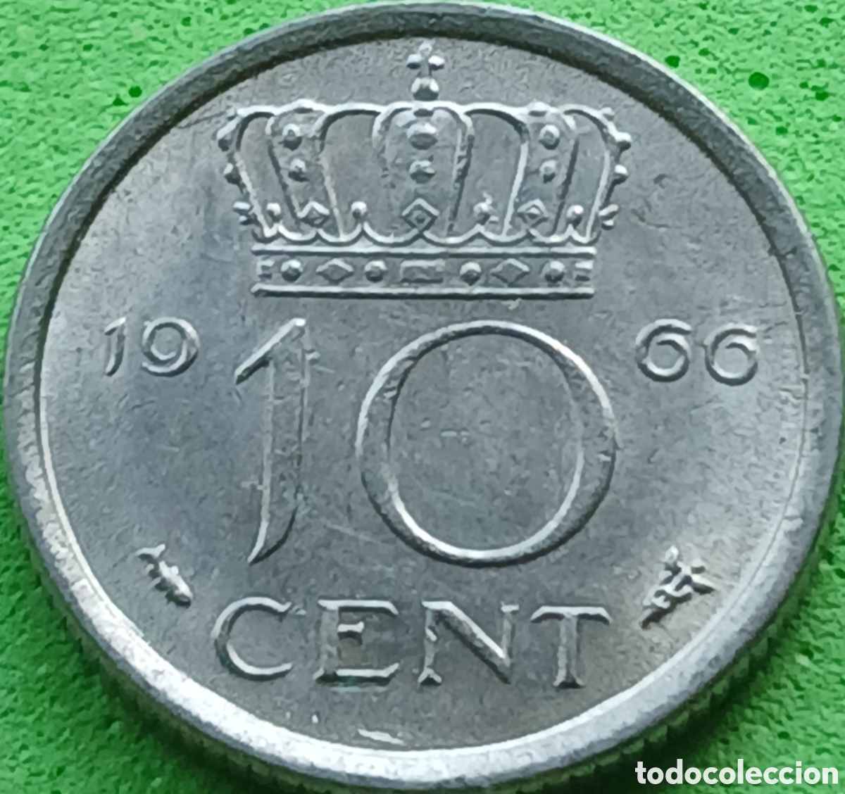 Monedas antiguas de Europa: Pa&iacute;ses Bajos 10 cent 1966 km#182