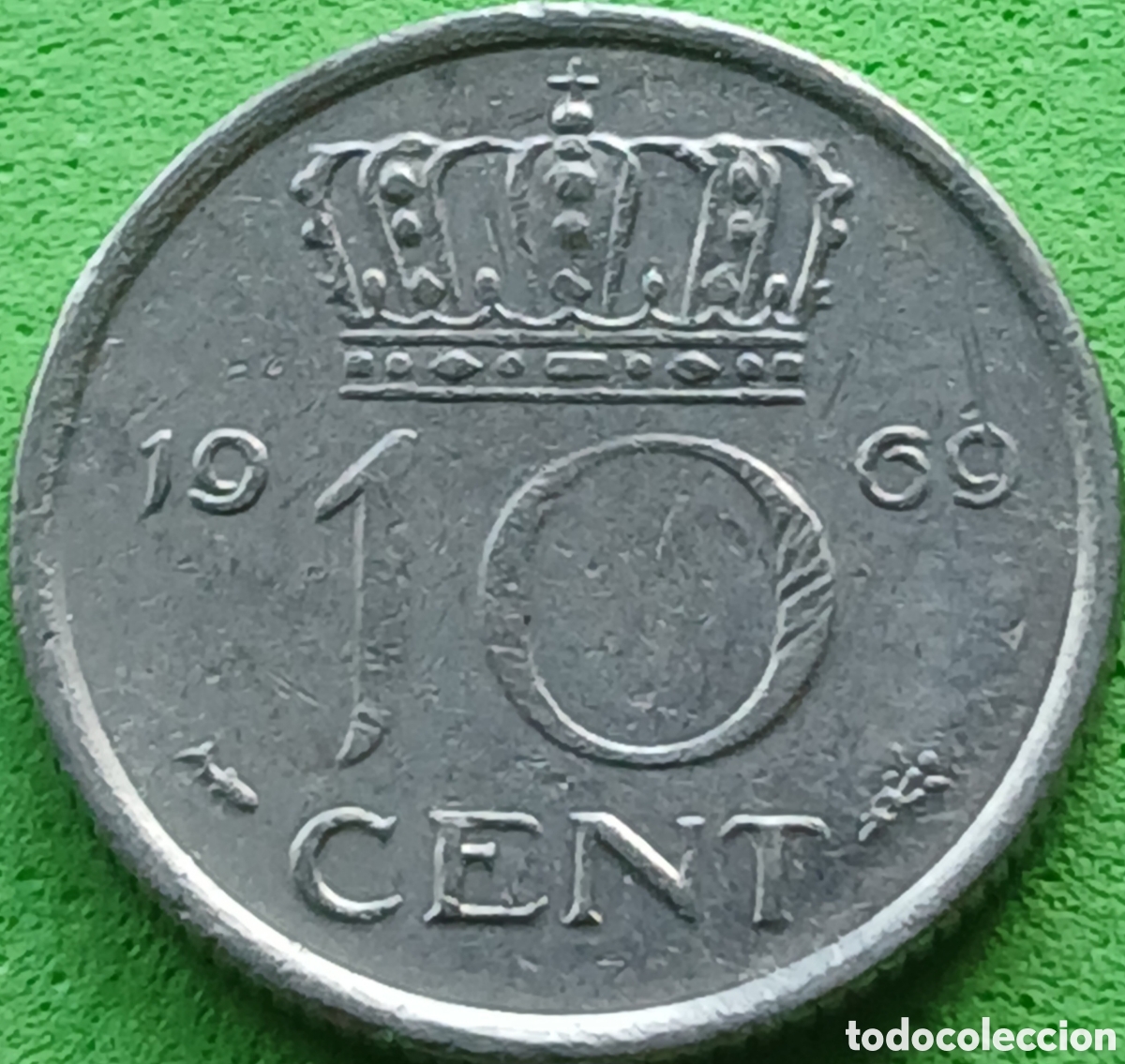 Monedas antiguas de Europa: Pa&iacute;ses Bajos 10 cent 1969 km#182 ceca &rdquo;pez&rdquo;