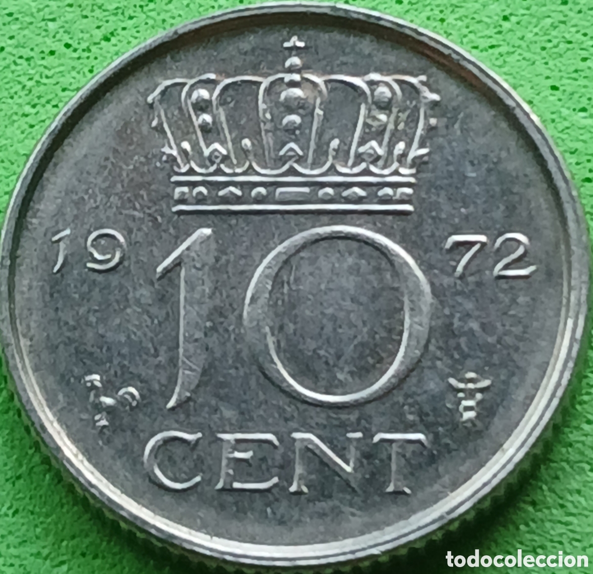 Monedas antiguas de Europa: Pa&iacute;ses Bajos 10 cent 1972 km#182