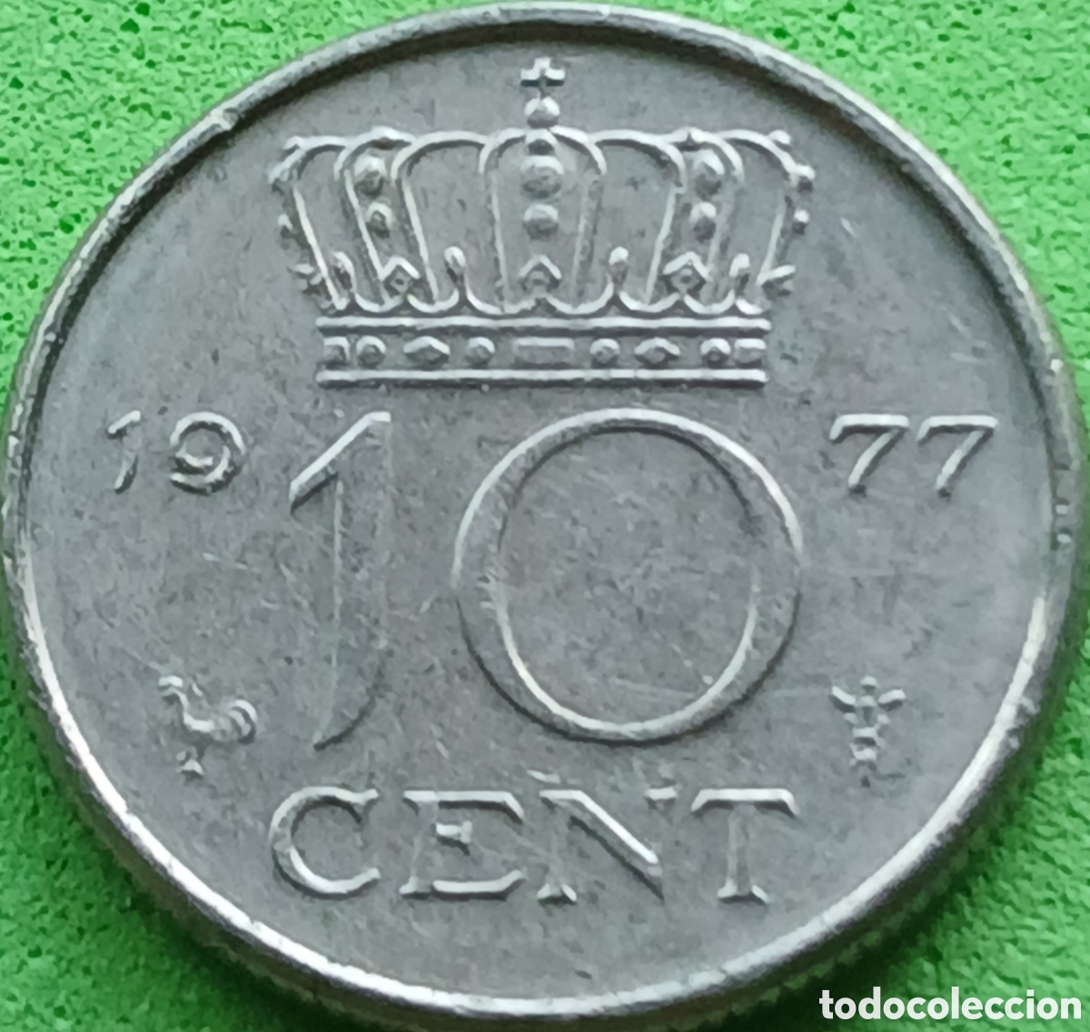 Monedas antiguas de Europa: Pa&iacute;ses Bajos 10 cent 1977 km#182