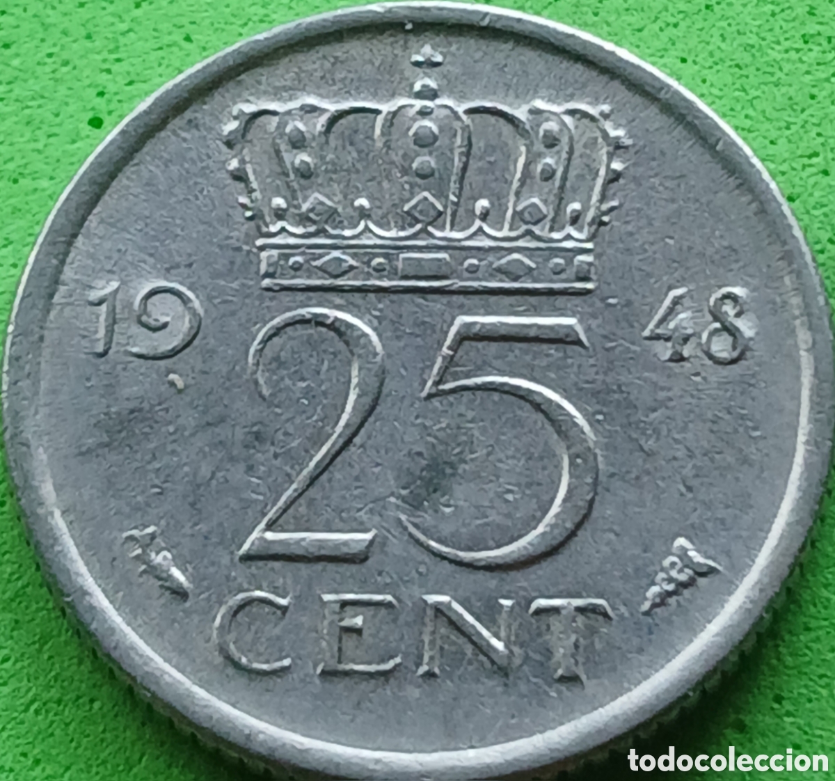 Monedas antiguas de Europa: Pa&iacute;ses Bajos 25 cent 1948 km#178