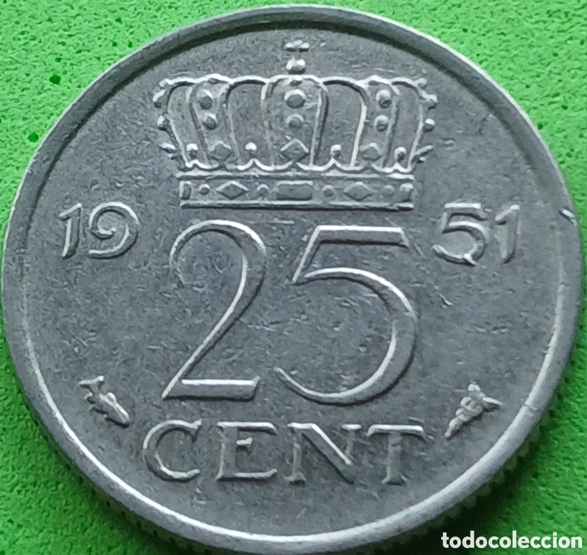 Monedas antiguas de Europa: Pa&iacute;ses Bajos 25 cent 1951 km#183