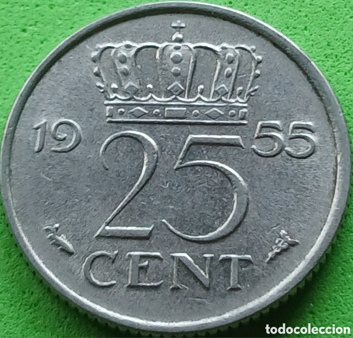 Monedas antiguas de Europa: Pa&iacute;ses Bajos 25 cent 1955 km#183