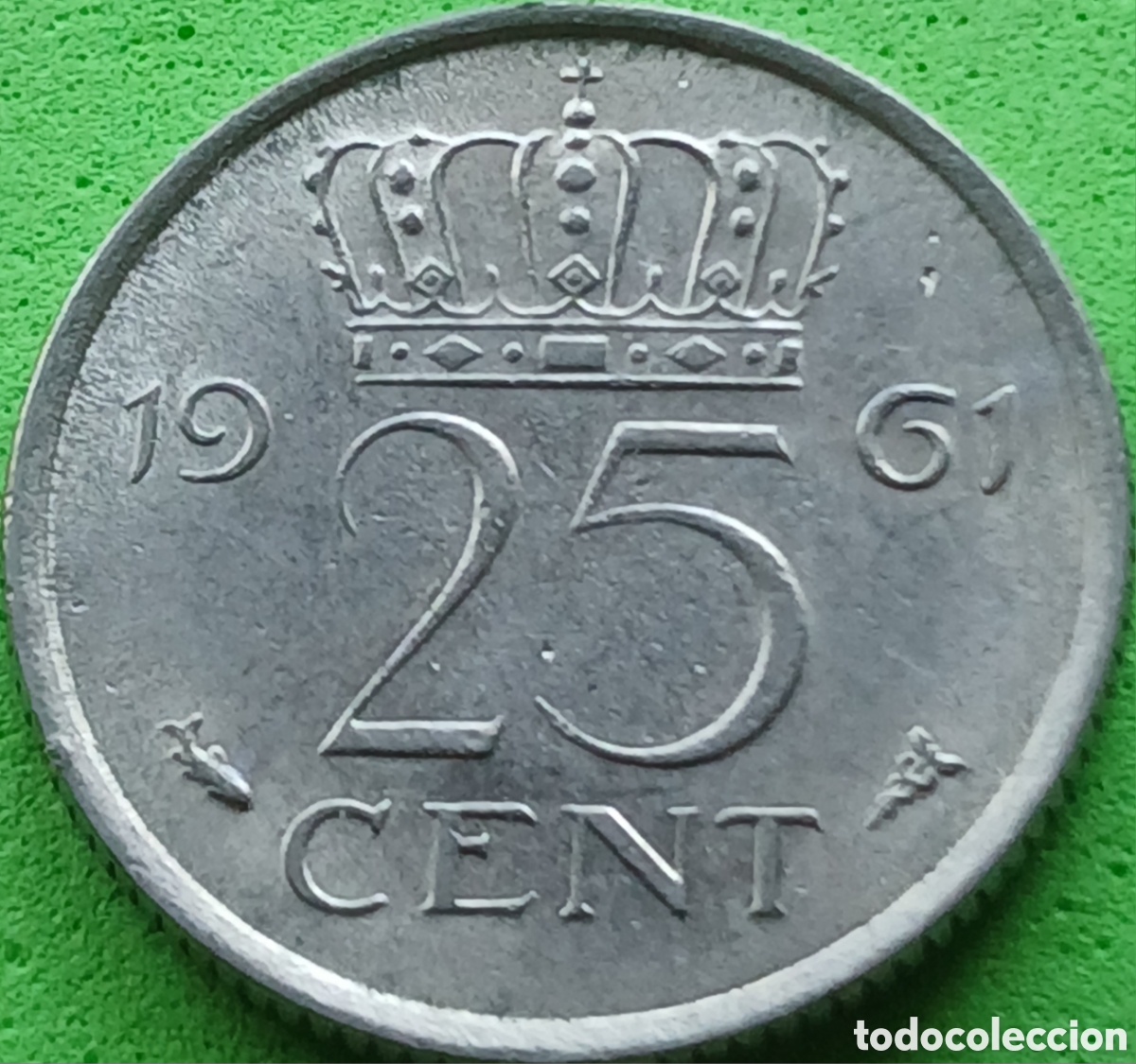 Monedas antiguas de Europa: Pa&iacute;ses Bajos 25 cent 1961 km#183