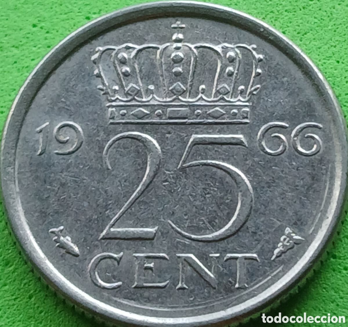 Monedas antiguas de Europa: Pa&iacute;ses Bajos 25 cent 1966 km#183