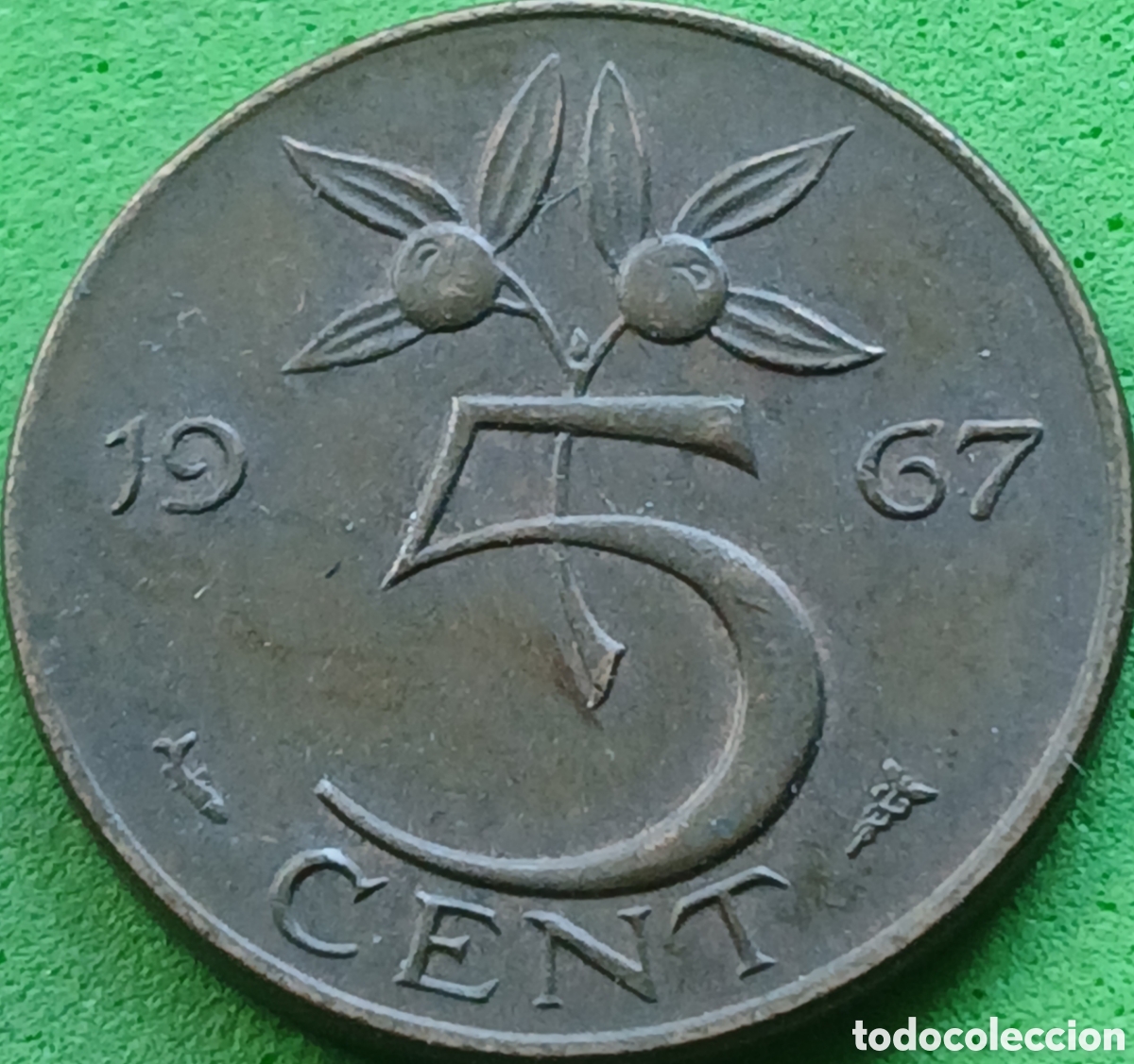Monedas antiguas de Europa: Pa&iacute;ses Bajos 5 cent 1967 km#181