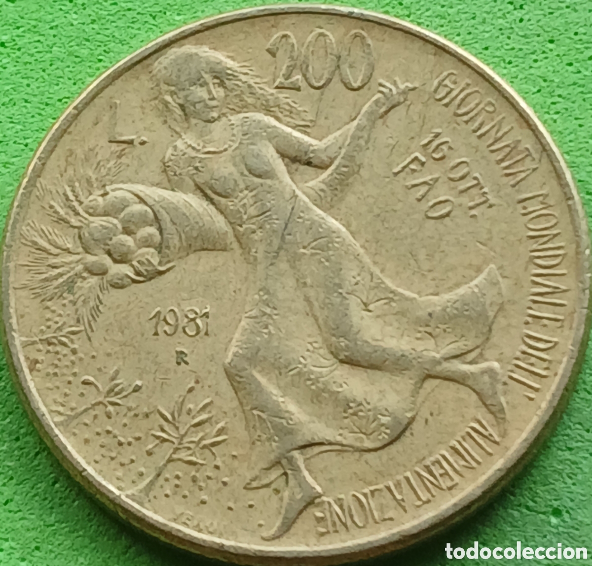 Monedas antiguas de Europa: Italia 200 liras 1981 km#109 FAO