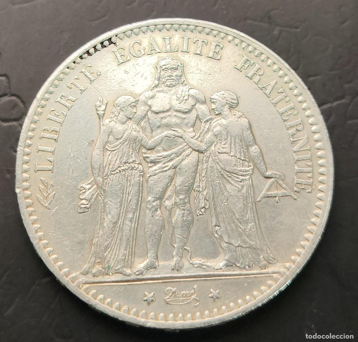 Monedas antiguas de Europa: FRANCIA A&Ntilde;O 1875 , 5 FRANCOS PLATA (925) &rdquo; HERCULES &rdquo;