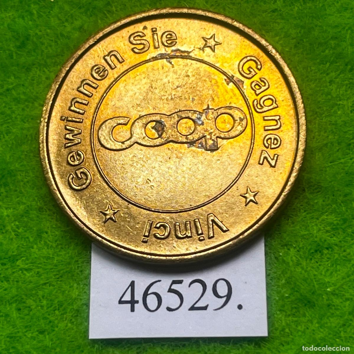 Monedas antiguas de Europa: Ficha Suiza, Coop Gewinnen Sie Gagnez Vinci, juegos recreativos, arcade, token, jeton