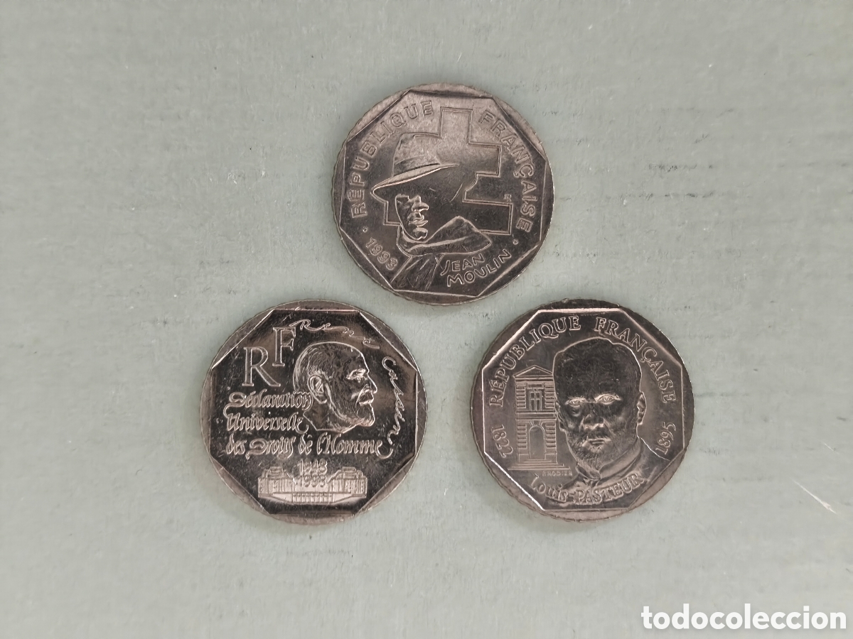 Monedas antiguas de Europa: Lote 3 monedas conmemorativas 2 francos Francia