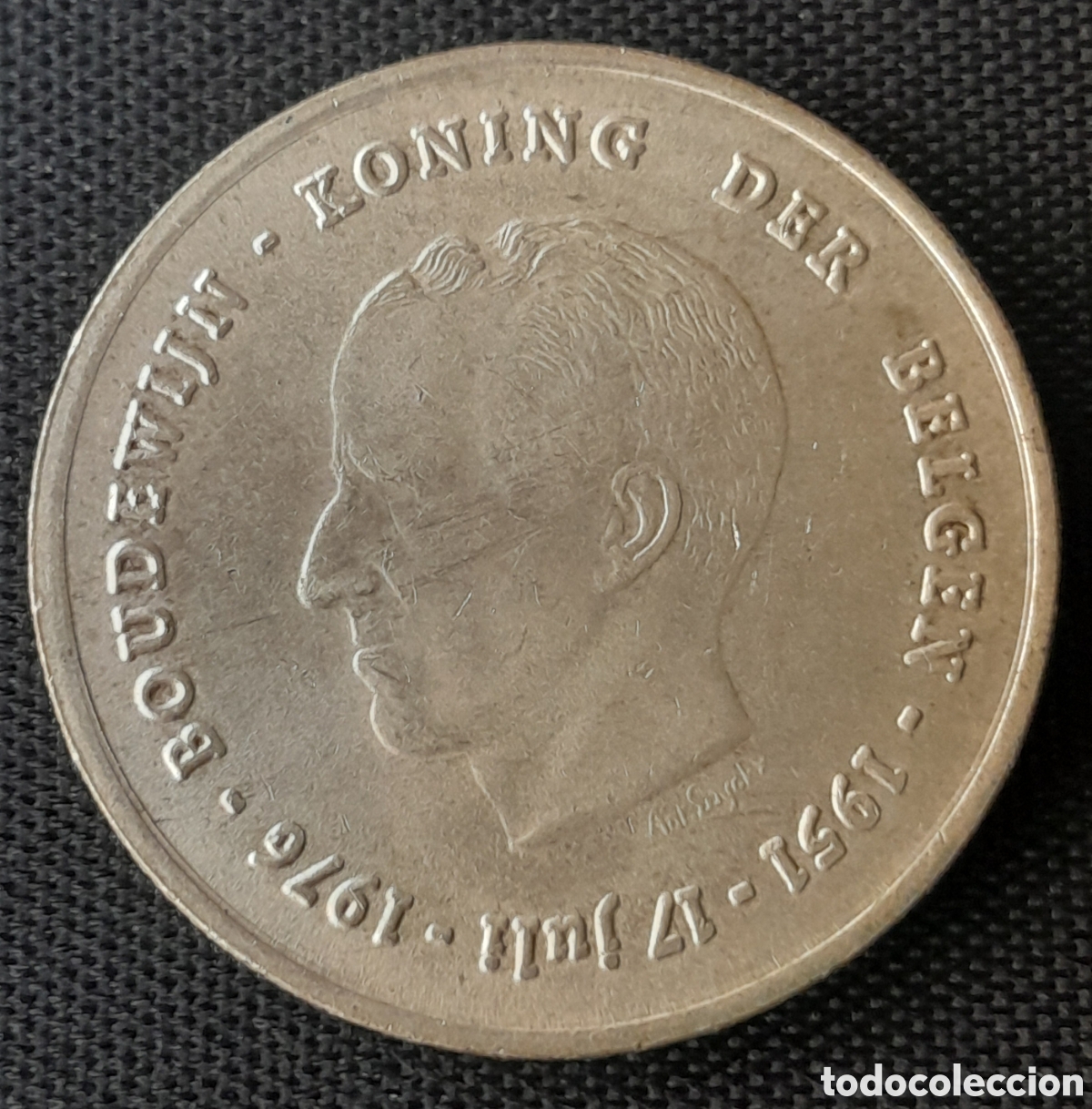 Monedas antiguas de Europa: Belgica, 250 francos 1976, moneda plata
