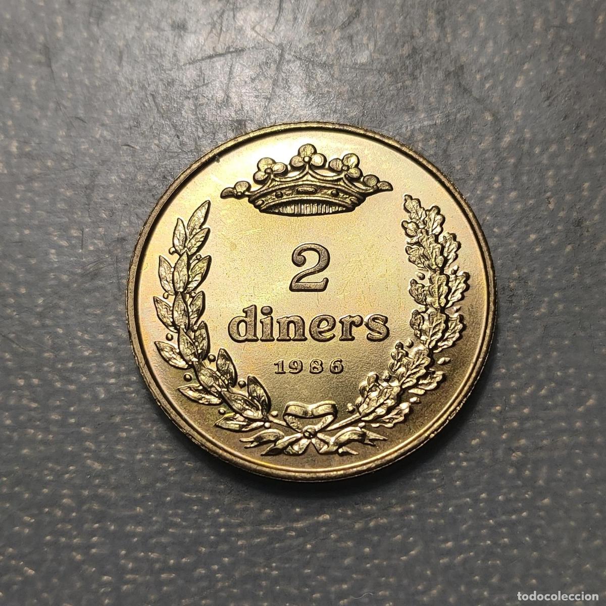 Monedas antiguas de Europa: ANDORRA 2 DINERS 1986 SC- - Foto 3