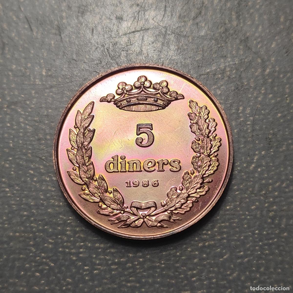 Monedas antiguas de Europa: ANDORRA 5 DINERS 1986 SC UNC - Foto 4