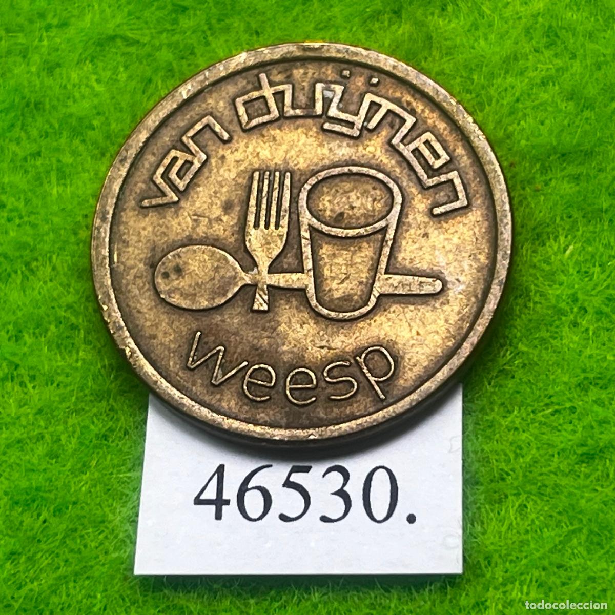 Monedas antiguas de Europa: Ficha Holanda, cantina o m&aacute;quina expendedora, Van Duijnen Weesp, token, jeton