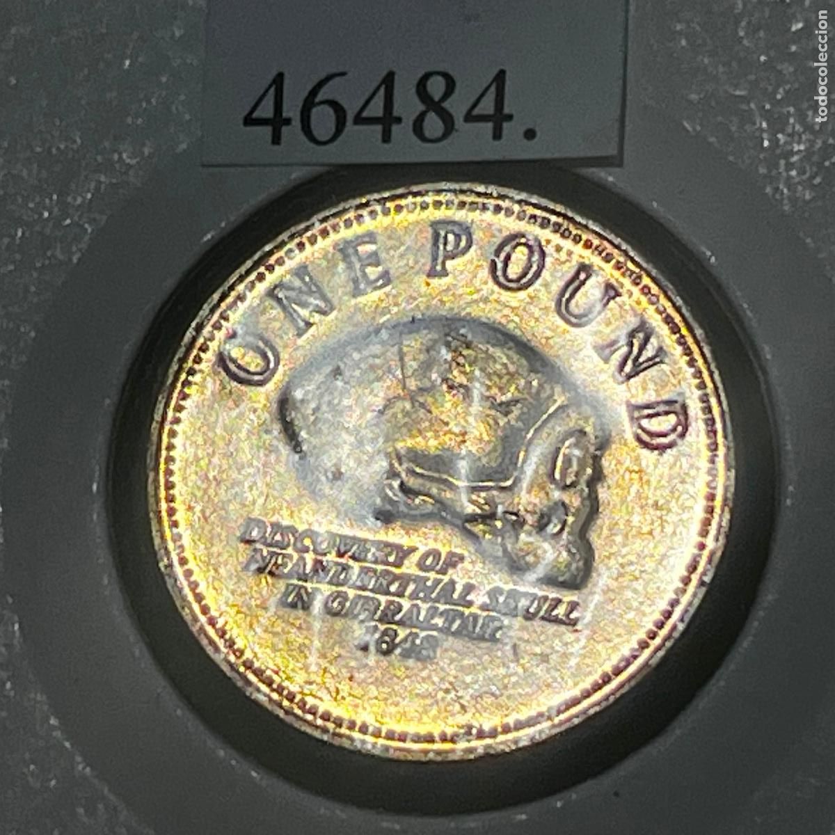 Monedas antiguas de Europa: Espa&ntilde;a Gibraltar, ocupaci&oacute;n inglesa, 1 libra 2005 neandertal