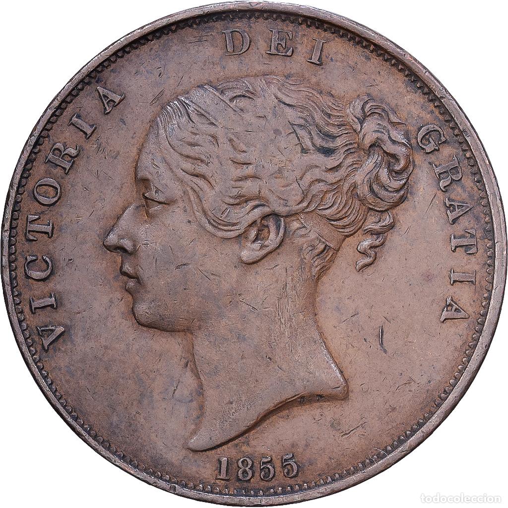 Monedas antiguas de Europa: [#1215638] Gran Breta&ntilde;a, Victoria, Penny, 1855, Cobre, MBC
