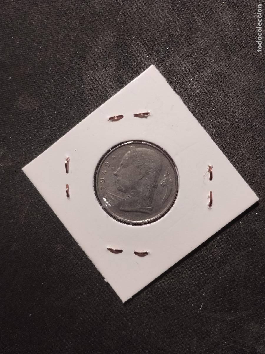 Alte M&uuml;nzen aus Europa: 5 Francos B&eacute;lgica 1949 Leopoldo III - Moneda antigua belga - Firma RAU