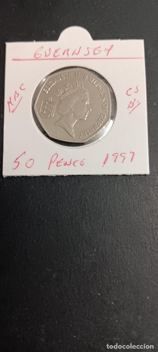 Monedas antiguas de Europa: GUERNSEY 50 PENCE 1997 MBC KM=45.2 (CUPRONIQUEL)