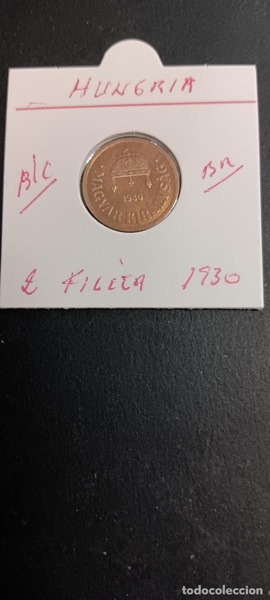 Monedas antiguas de Europa: HUNGRIA 2 FILLER 1930 BC KM=506 (BRONCE)