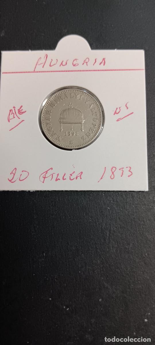 Monedas antiguas de Europa: HUNGRIA 20 FILLER 1893 BC (NIQUEL)