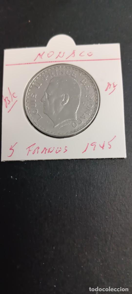Monedas antiguas de Europa: MONACO 5 FRANCOS 1945 BC KM=122 (ALUMINIO) LOUIS II