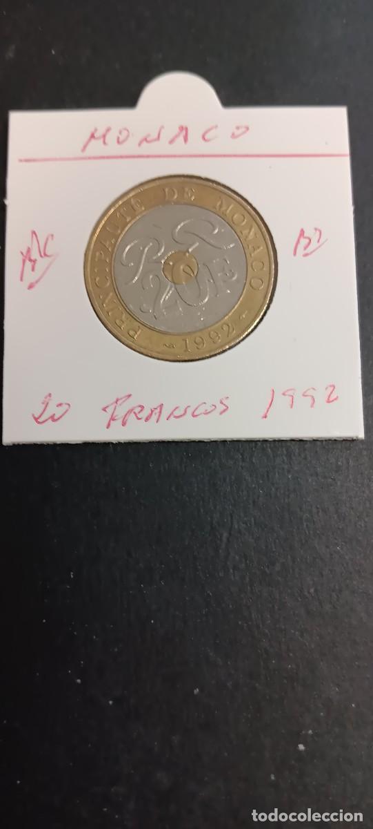Monedas antiguas de Europa: MONACO 20 FRANCOS 1992 BC KM=165 (BIMETALICA) RAINIER III