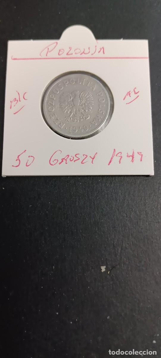 Monedas antiguas de Europa: POLONIA 50 GROSZY 1949 BC KM=44a (ALUMINIO)