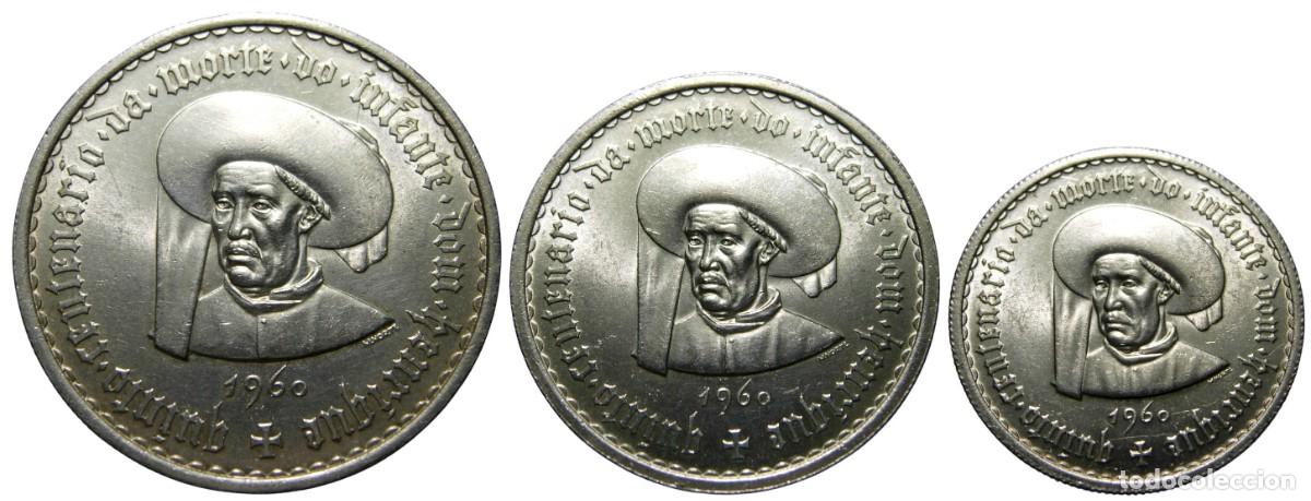 Monedas antiguas de Europa: Portugal, 3 monedas de plata 1960 &rdquo;Infante D. Henrique&rdquo; 20, 10 y 5 Escudos S/C