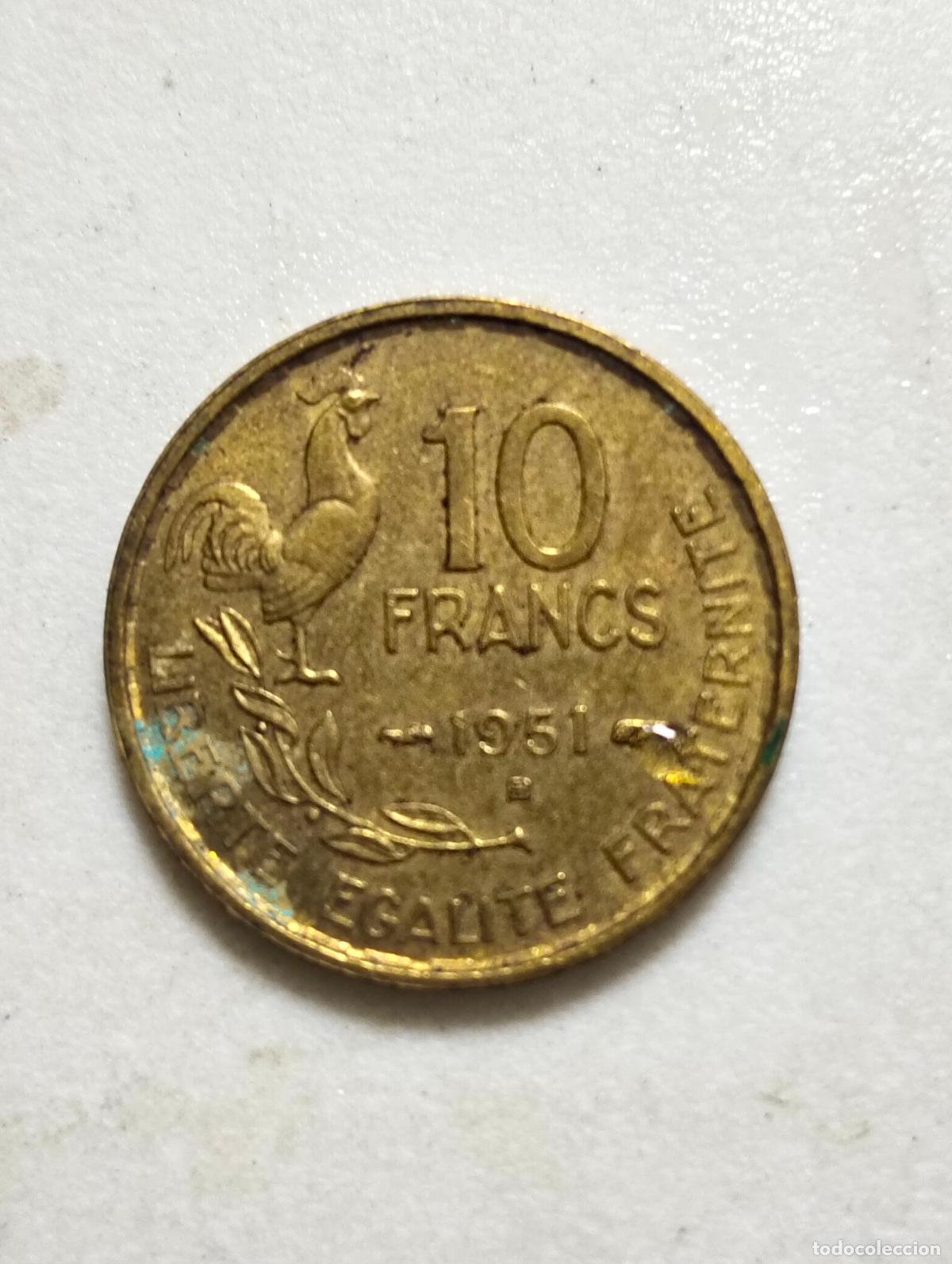 Monedas antiguas de Europa: MONEDA 10 FRANCS, A&Ntilde;O 1951, REPUBLICA FRANCESA