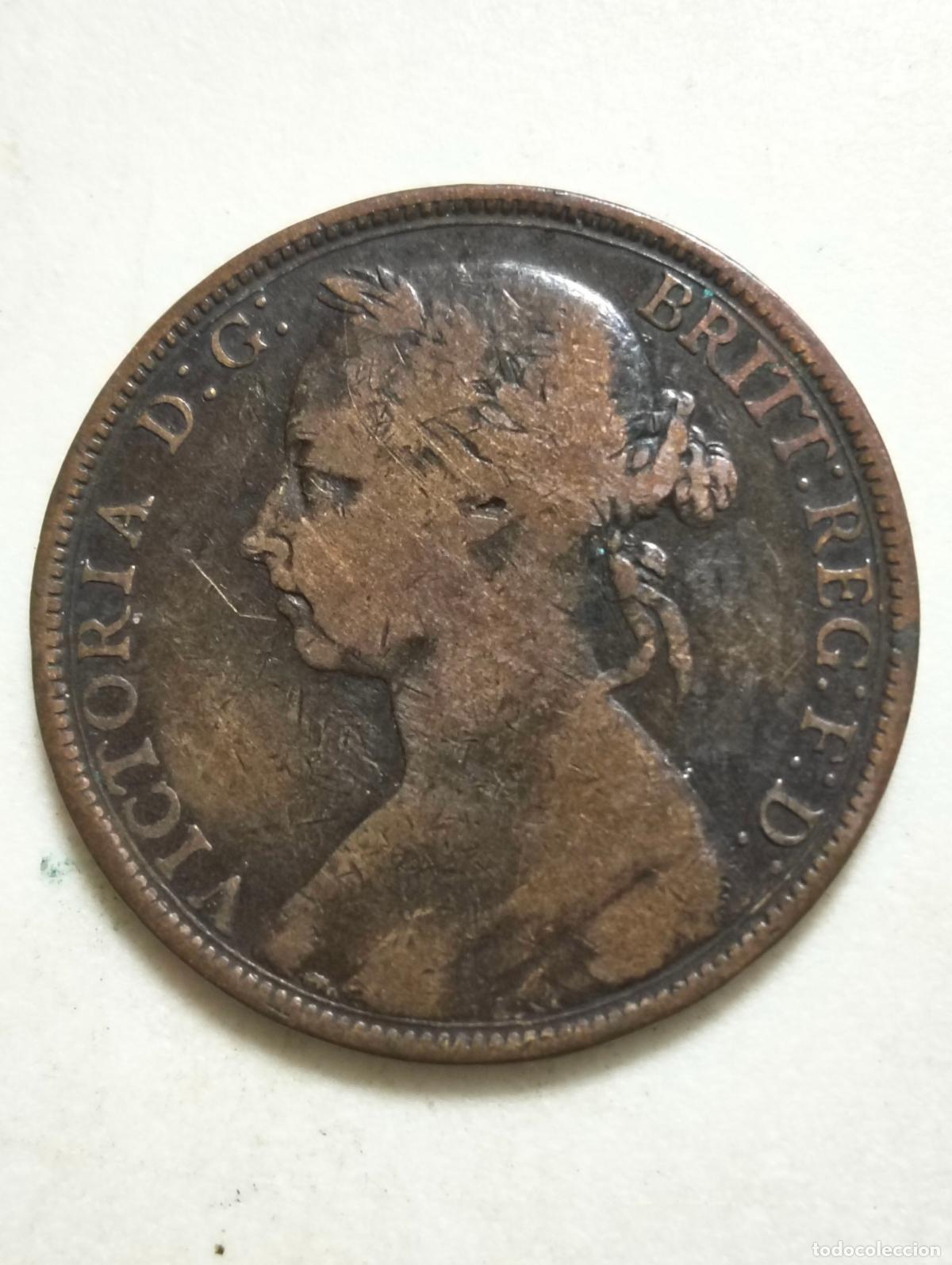 Monedas antiguas de Europa: MONEDA DE BRONCE ONE PENNY, A&Ntilde;O 1889, REINA VICTORIA