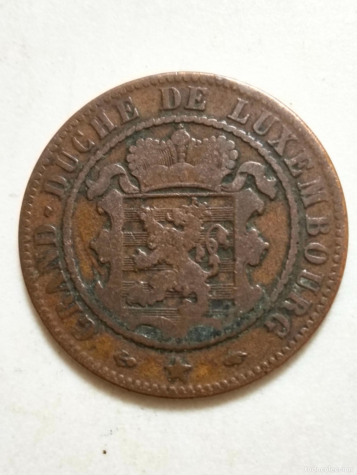 Monedas antiguas de Europa: MONEDA DE BRONCE 10 CENTIME, A&Ntilde;O 1860, GUILLERMO III, GRAN DUCADO DE LUXEMBURGO